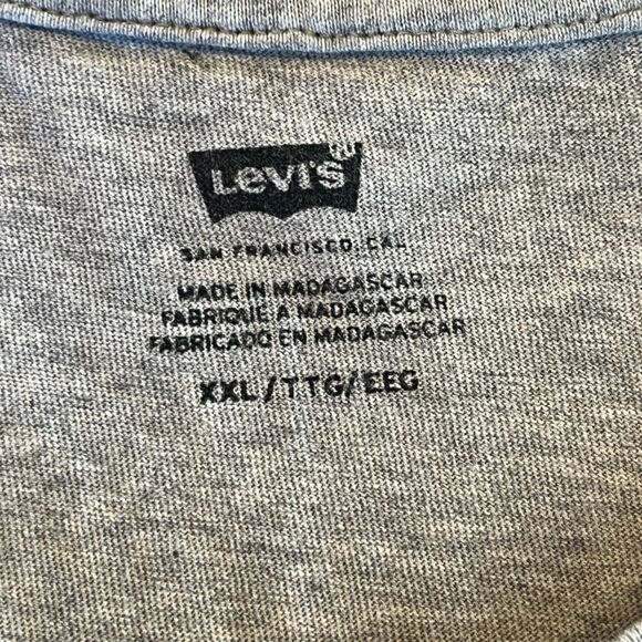 Levi's Men's Grey T-Shirt Logo Short Sleeves XXL Cotton - Picture 3 of 8